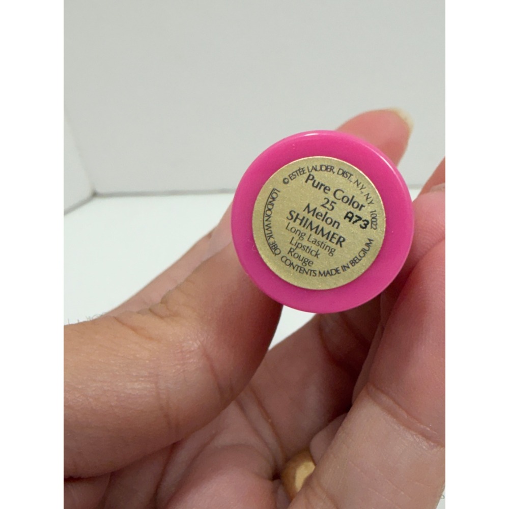 Estee Lauder Pure Color Long Lasting Lipstick 25 Melon Shimmer Pink Gold Case - Picture 2 of 7